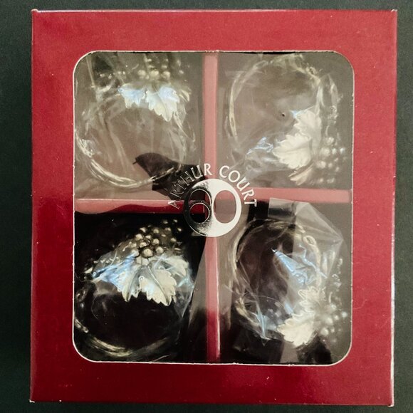 ARTHUR COURT Vintage Set of 4 "Grape" Napkin Rings NIB - Picture 8 of 8